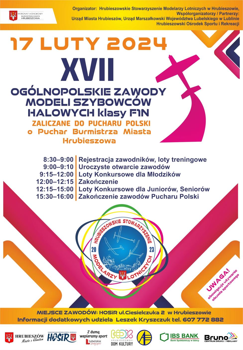 Zawody Modeli Szybowców Halowych w Hrubieszowie - plakat (fot. Leszek Kryszczuk)
