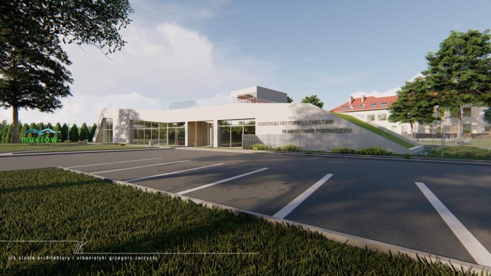 Centrum Historii Lotnictwa w Masłowie Pierwszym - wizualizacja (fot. ZIK Studio Architektury i Urbanistyki Grzegorz Zarzycki)