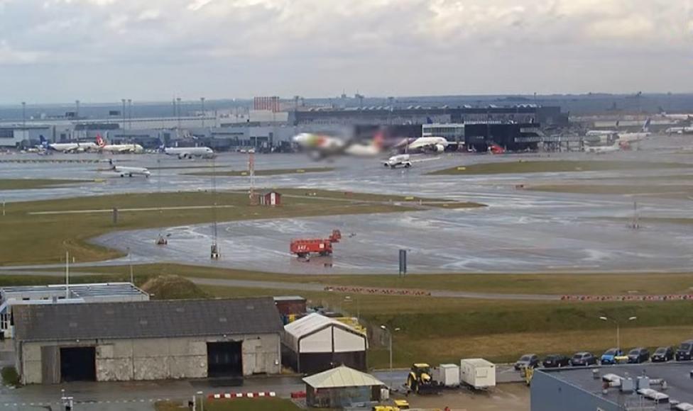 Incydent z A320 TAP na lotnisku w Kopenhadze, fot. kadr youtube