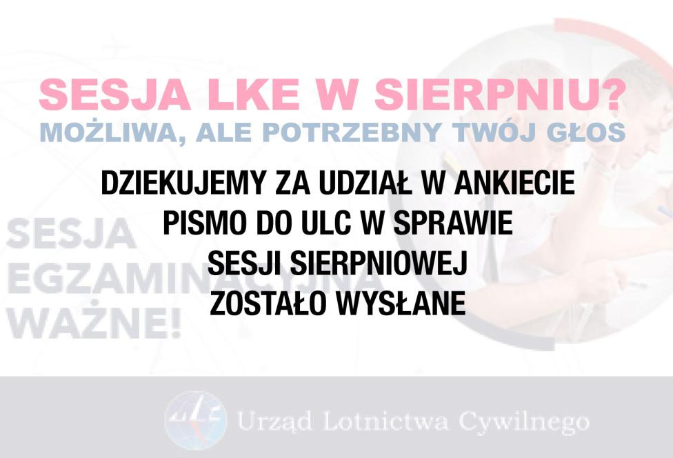 Pismo do Prezesa ULC w sprawie sierpniowej sesji LKE