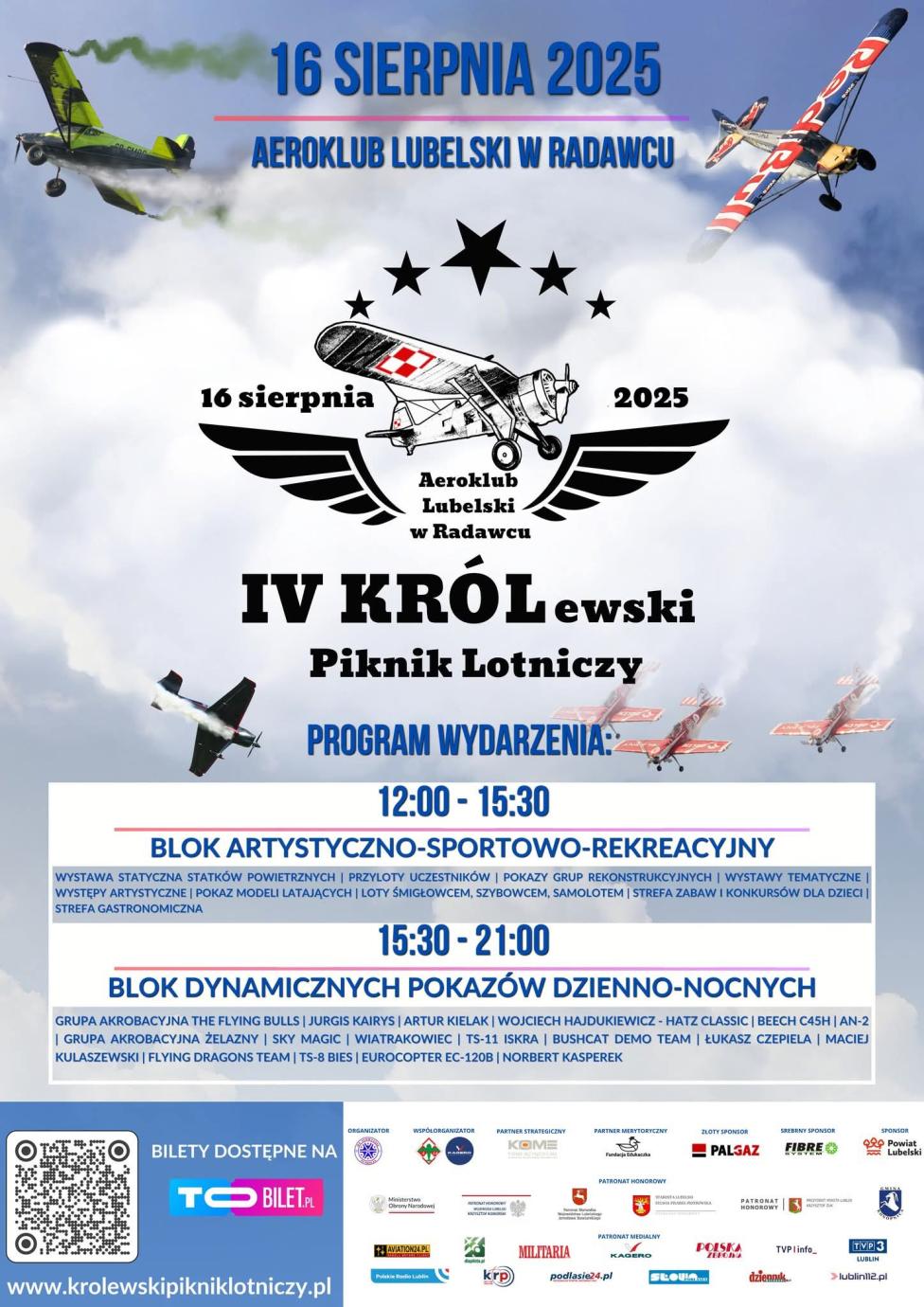 IV KRÓLewski Piknik Lotniczy - plakat z programem (fot. KRÓLewski Piknik Lotniczy) IV KRÓLewski Piknik Lotniczy - plakat z programem (fot. KRÓLewski Piknik Lotniczy)