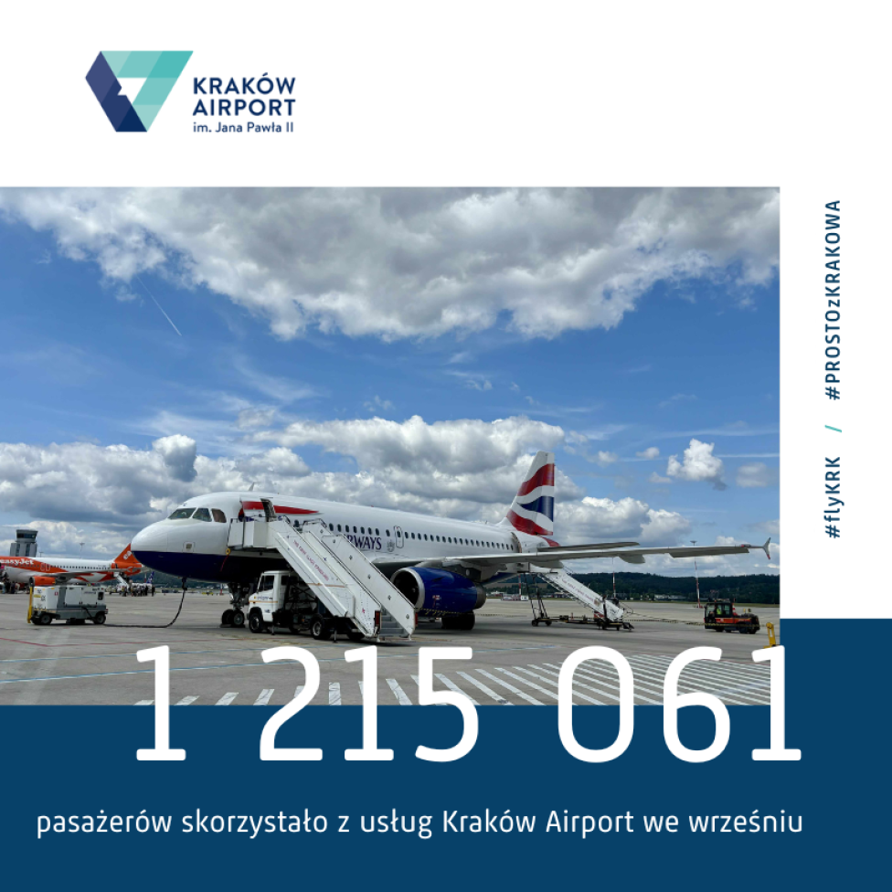 Statystyki_wrzesien lotniska w Krakowie, fot. Krakow Airport