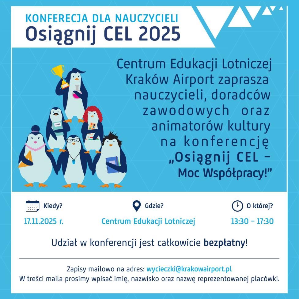 Konferencja dla nauczycieli w Centrum Edukacji Lotniczej Kraków Airport (fot. Kraków Airport)