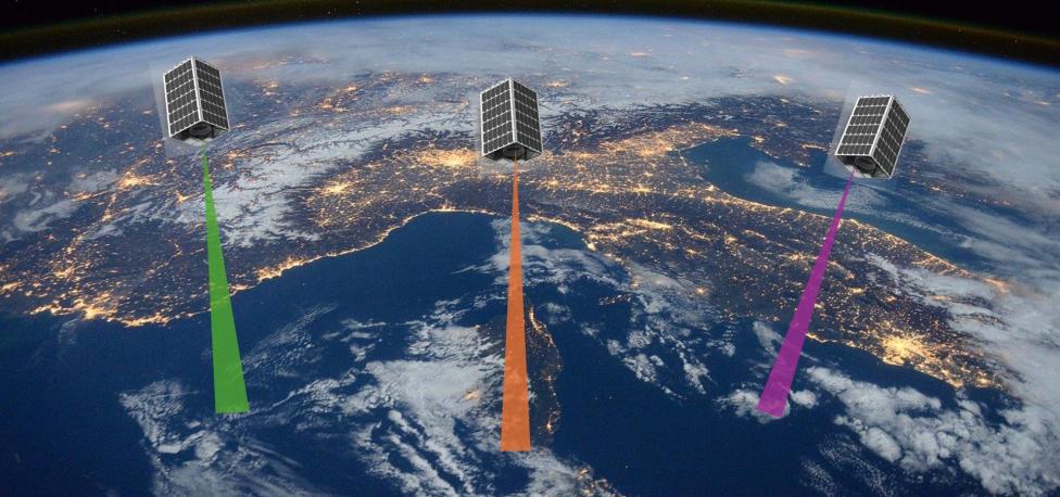 Konstelacja trzech małych satelitów PIAST-S1, PIAST-S2, PIAST-M (fot. Projekt PIAST)