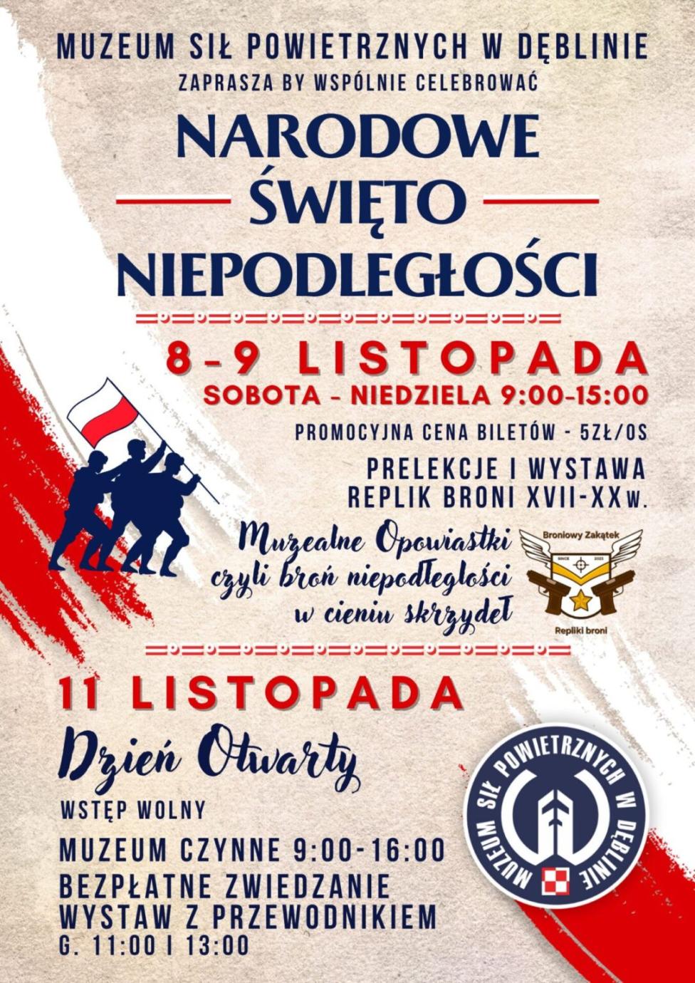 Muzeum Sił Powietrznych zaprasza na wydarzenia z okazji Narodowego Święta Niepodległości (fot. Muzeum Sił Powietrznych)