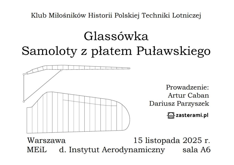 O samolotach z płatem Puławskiego na listopadowej Glassówce (fot. zasterami.pl)