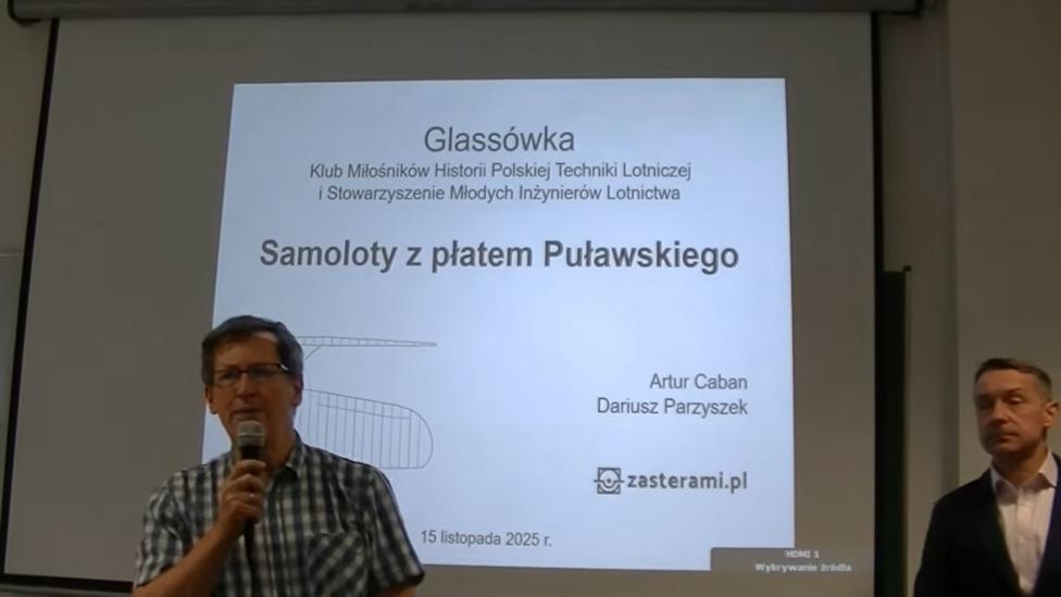 Samoloty z płatem Puławskiego tematem listopadowej 'Glassówki' (fot. kadr z filmu na youtube.com)