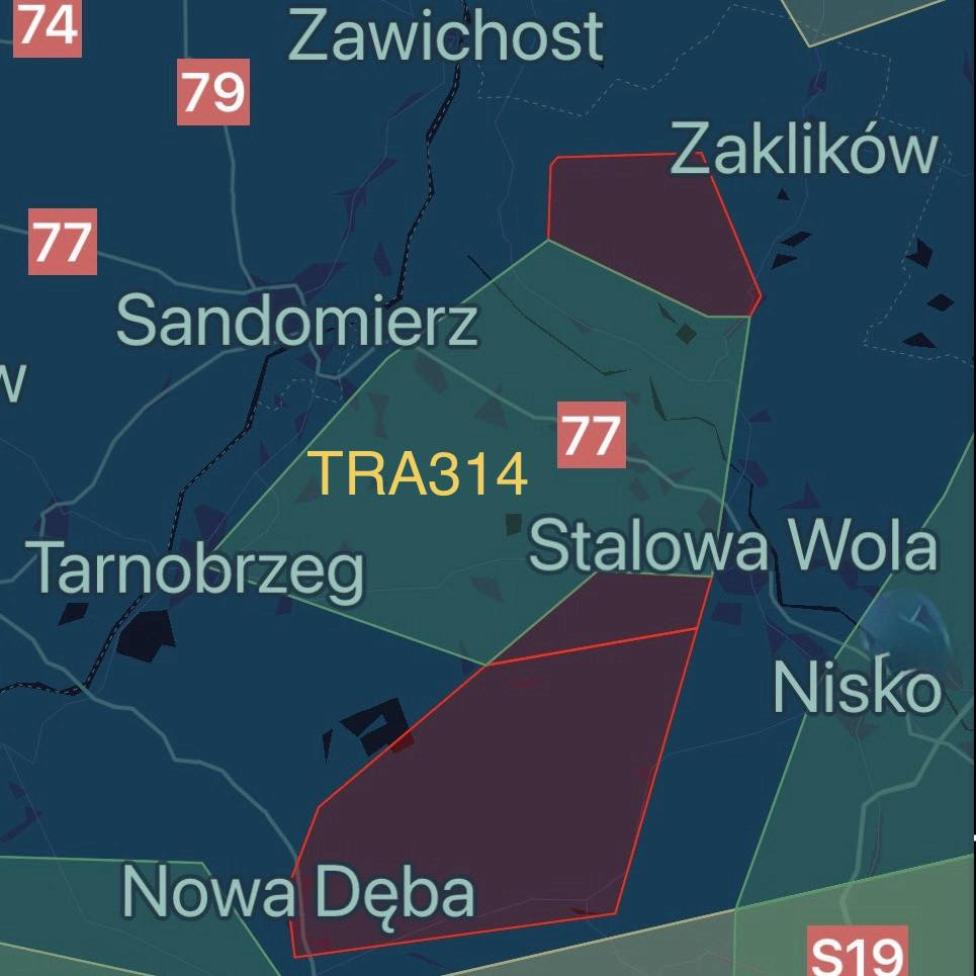 Strefa TRA314 (fot. Aeroklub Stalowowolski)