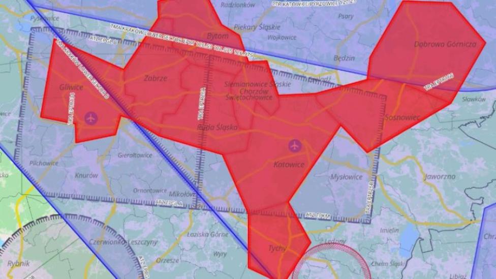 Strefy R nad GZM, fot. Aeroklub Gliwicki