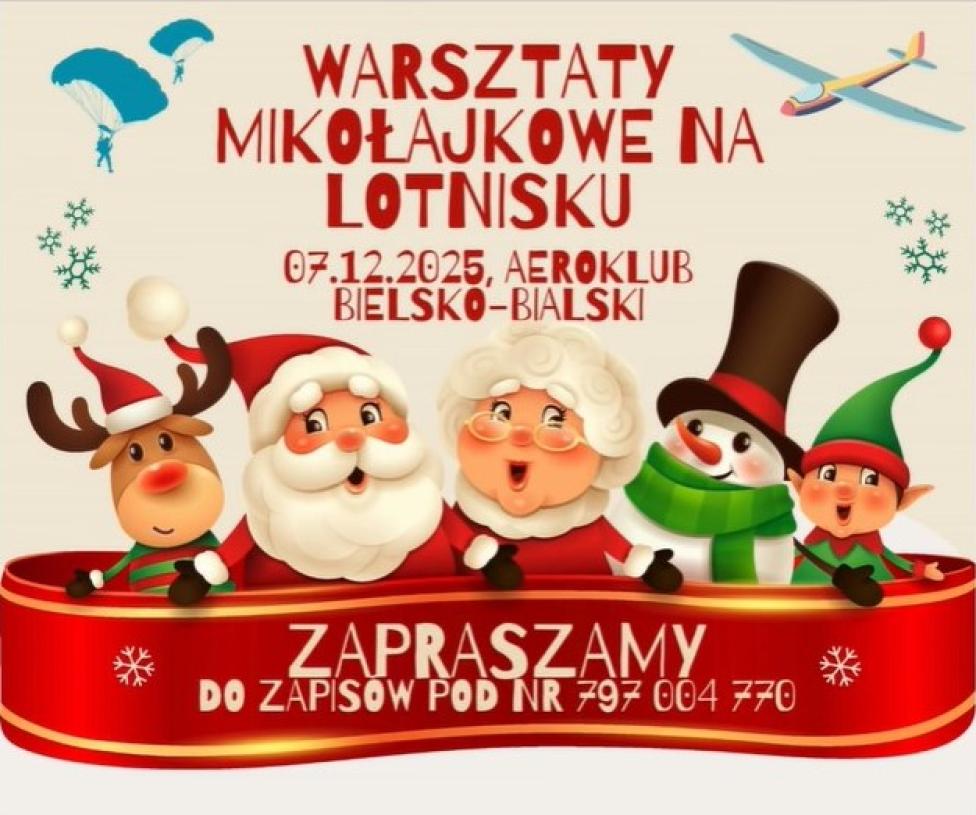 Warsztaty mikołajkowe na lotnisku Aeroklubu Bielsko-Bialskiego (fot. Aeroklub Bielsko-Bialski)