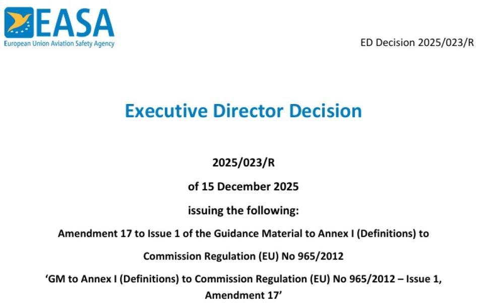 Decyzja EASA 2025_023_R, fot. EASA