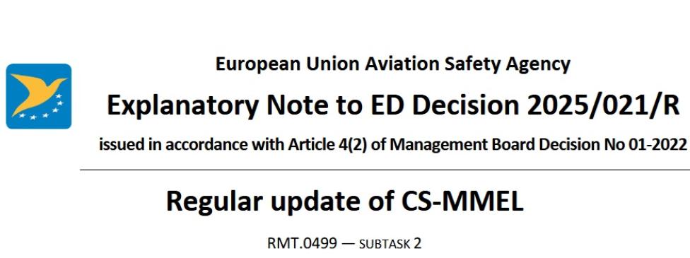 Decyzja EASA ED 2025_021_R, fot. EASA