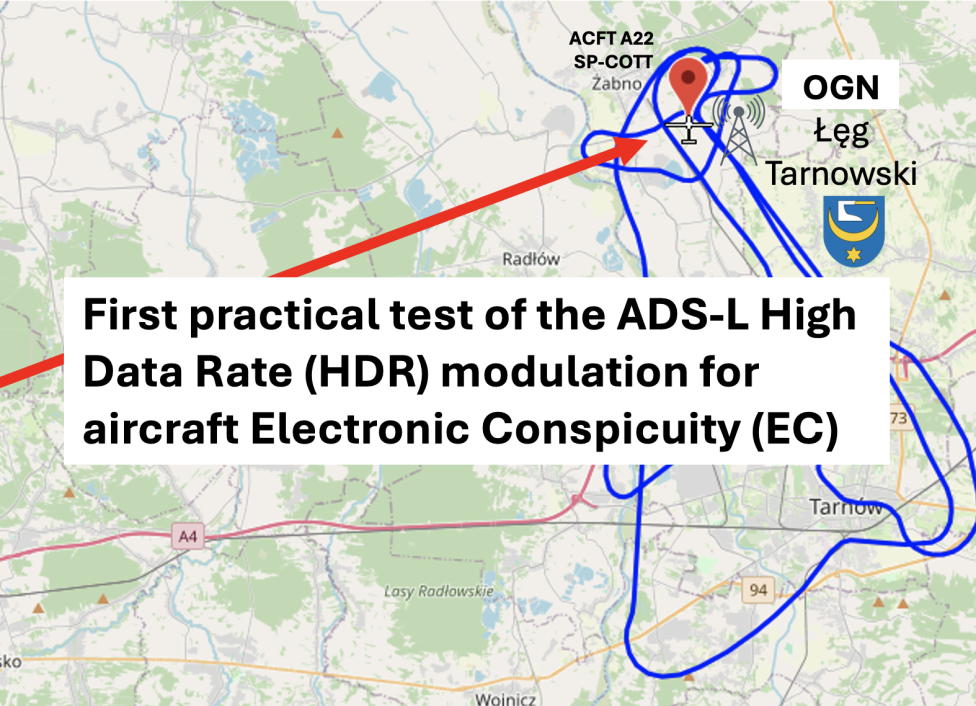 Pierwszy praktyczny test modulacji HDR systemu ADS-L przy współpracy z siecią OGN obrazek tytułowy