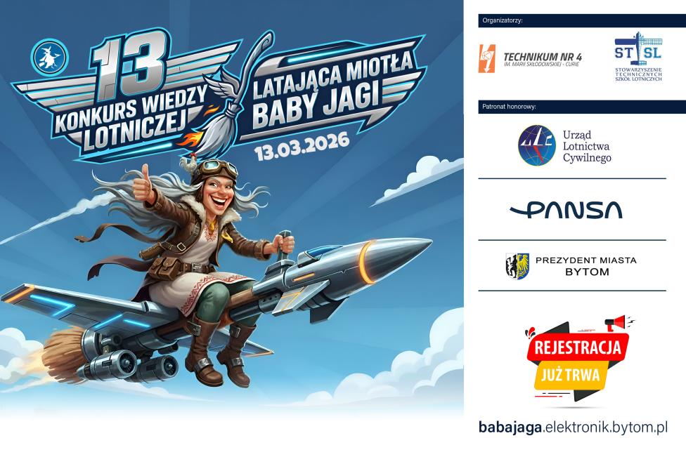 XIII Ogolnopolski Konkurs Wiedzy Lotniczej Bytom - plakat (fot. elektronik.bytom.pl)