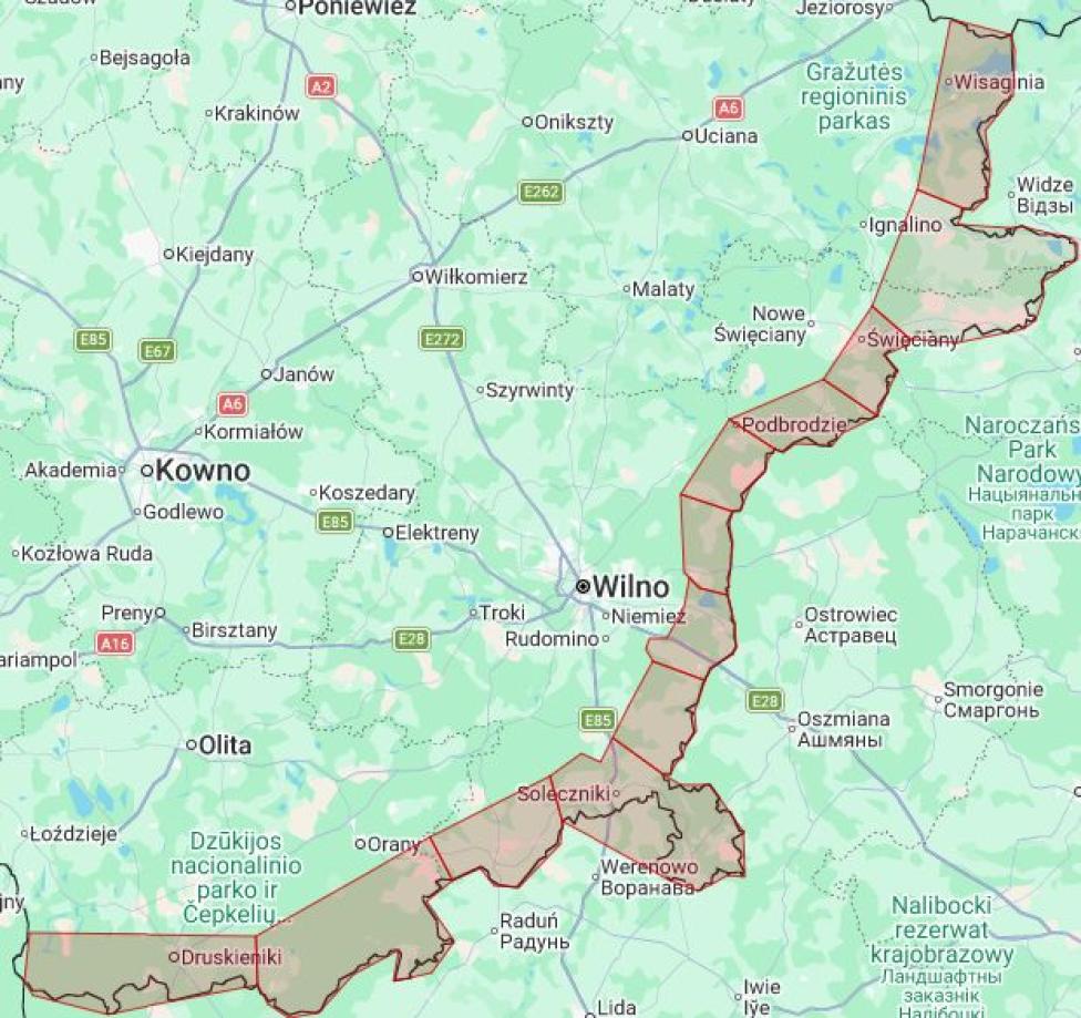 Nowe strefy na granicy Litwy i Białorusi, fot. lotnik_org