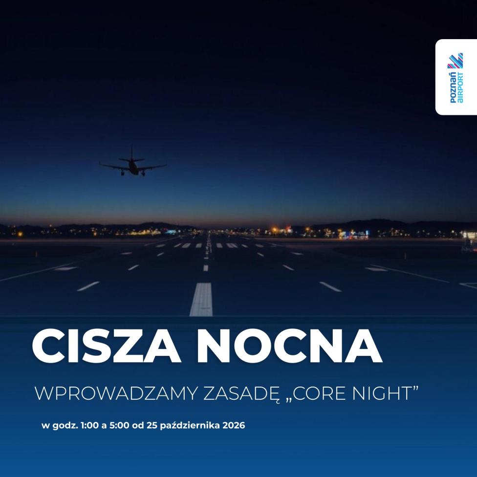 Port Lotniczy Poznań-Ławica - cisza nocna (fot. POZnan Airport, Facebook)