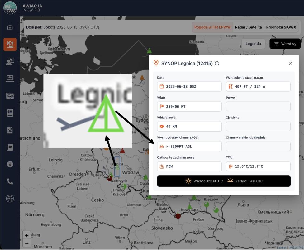 Mapa Awiacja_IMGW_PL, fot. Awiacja IMGW