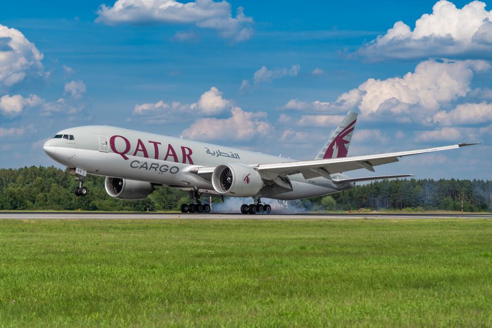 B777 Qatar Airways Cargo na lotnisku w Katowicach, fot. Katowice Airport