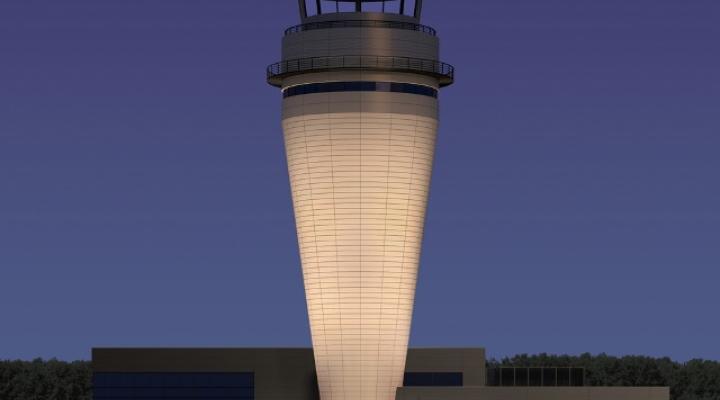 Wizualizacja nowej wieży kontroli lotniska w Katowicach (fot. PAŻP)