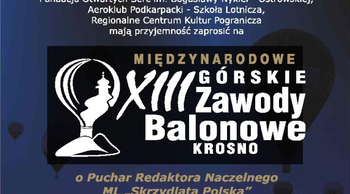 XIII Górskie Zawody Balonowe w Krośnie - zaproszenie