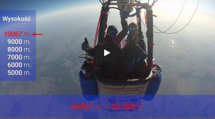 Nowy rekord Polski w wysokości lotu balonem na ogrzewane powietrze, fot. youtube