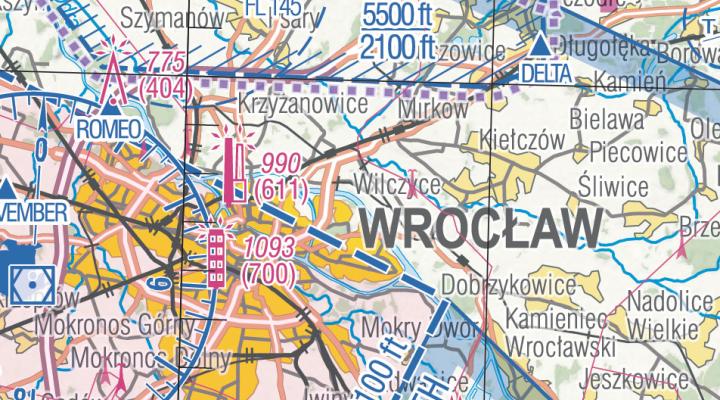 Lotnicza Mapa Polski ICAO w skali 1:500 000