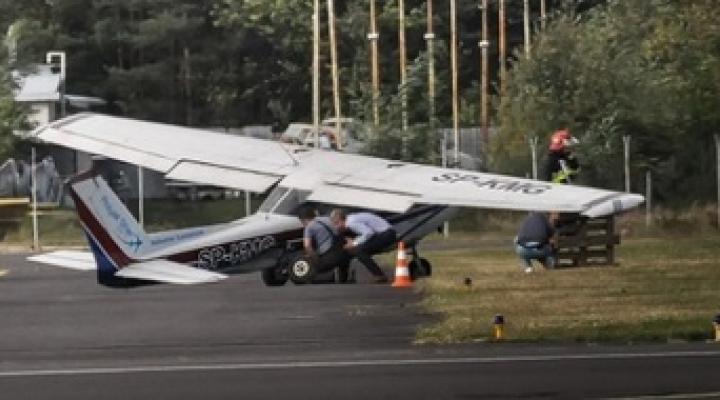 Incydent z udziałem Cessny 152 w Mielcu, fot. hej.mielec.pl