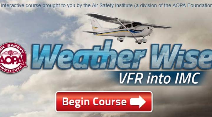 Kurs AOPA Air Safety Institute – Weather Wise: Wlot w locie VFR w warunki IMC