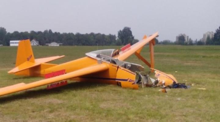 Wypadek szybowca SZD-9 bis 1E Bocian w Aleksandrowicach, fot. PKBWL