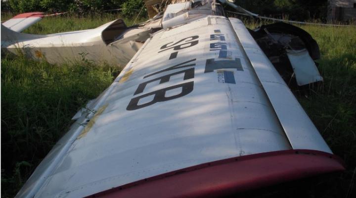 Wypadek samolotu PZL-101A Gawron w Wielogórze k/Radomia, fot. PKBWL  