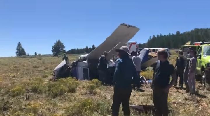 Wypadek Cessny 210, fot. youtube