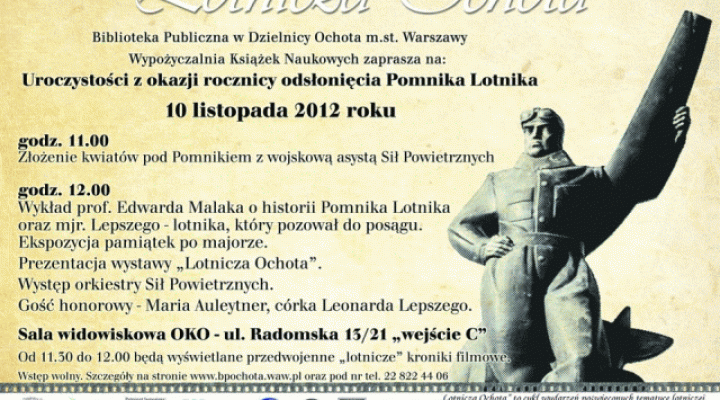 Uroczystości w rocznicę odsłonięcia Pomnika Lotnika (plakat)