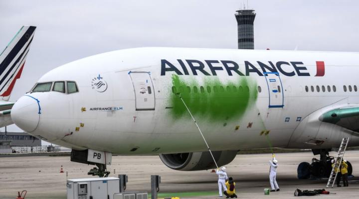 B777 pomalowany przz Greenpeace na lotnisku CDG, fot. yahoo
