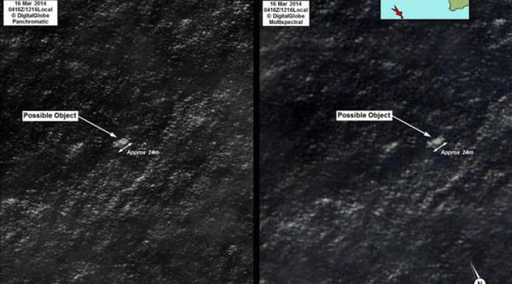 Zdjęcia satelitarne potencjalnych szczątków B772