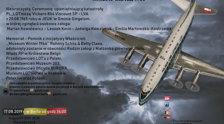 Katastrofa SP-LVA - zaproszenie na uroczystość upamiętniającą, fot. profi Katastrofa LOT’nicza LOT Vickers 804 Viscount SP - LVA