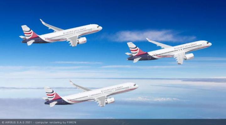 A220-300, A320neo, A321XLR w locie w barwach Aviation Capital Group (fot. Airbus)