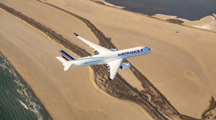 A350 należący do Air France w locie - widok z góry (fot. Air France)