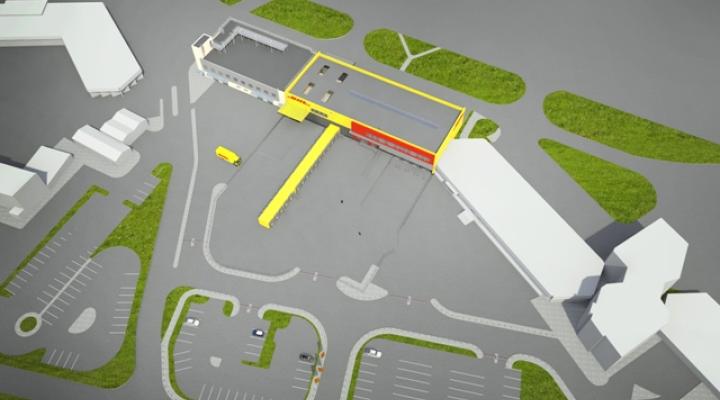Międzynarodowy lotniczy terminal kurierski dedykowanego DHL - wizualizacja (fot. airport.gdansk.pl)
