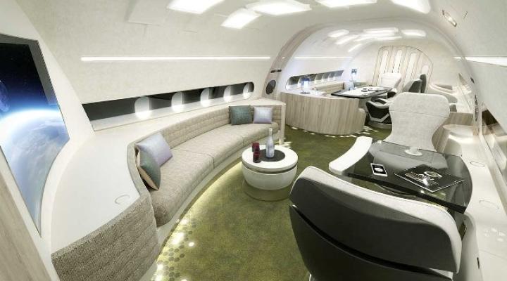 Nowatorska aranżacja kabiny pasażerskiej ACJ320neo (fot. Airbus)