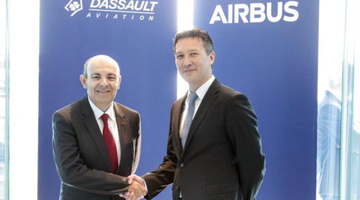 Dirk Hoke, prezes Airbus Defence and Space oraz Eric Trappier, przewodniczący i prezes Dassault Aviation (fot. Airbus)