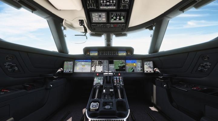 Aktywne drążki sterowe BAE Systems w kabinie jednego z Gulfstreamów (fot. BAE Systems)