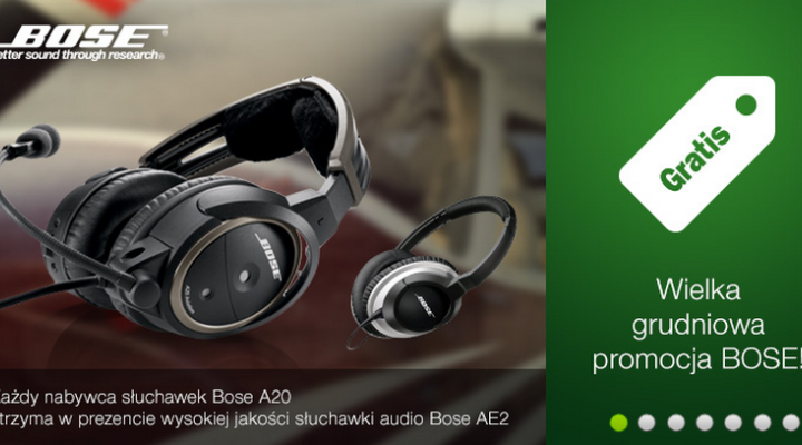 Grudniowa promocja BOSE. Kup A20 a otrzymasz prestiżowe słuchawki BOSE AE2