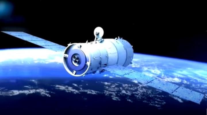 Chińska stacja kosmiczna Tiangong (fot. kadr z filmu na youtube.com)