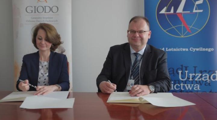 Podpisanie porozimienia przez ULC i GIODO w obszarze bezzałogowych statków powietrznych (fot. ULC)
