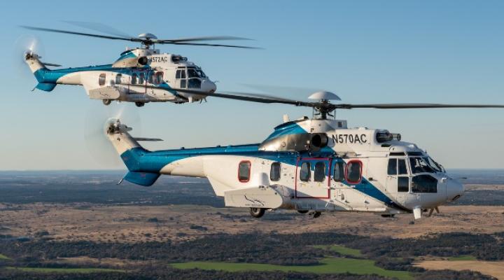 Dwa śmigłowce H225 należące do firmy Air Center Helicopters (fot. Dan Megna/Airbus Helicopters)