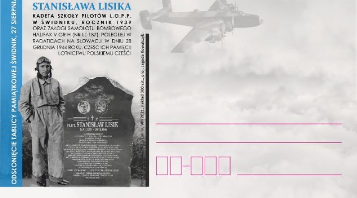 Karta okolicznościowa ku pamięci Plut. Bomb. Stanisława Lisika (fot. Poczta Polska)
