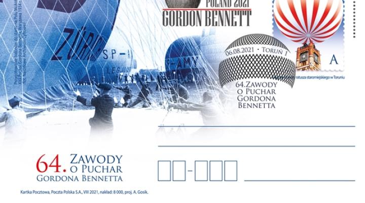 Kartka pocztowa wydana z okazji 64. Zawodów o Puchar Gordona Bennetta (fot. Poczta Polska)