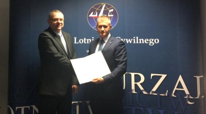 Krzysztof Wójtowicz - Prezes Portu Lotniczego Lublin oraz Piotr Goździk - Wiceprezes ULC (fot. ULC)