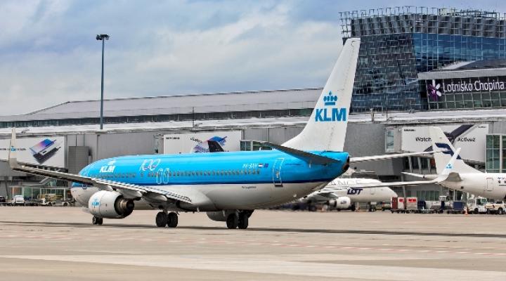 Lotnisko Chopina - Boeing B737-800 należący do KLM (fot. D.Kłosiński)