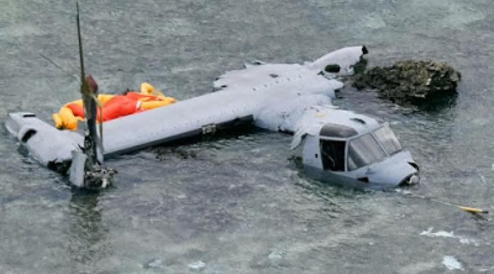 Amerykański samolot MV-22 Osprey rozbił się na Okinawie (fot. webinfomil.com)